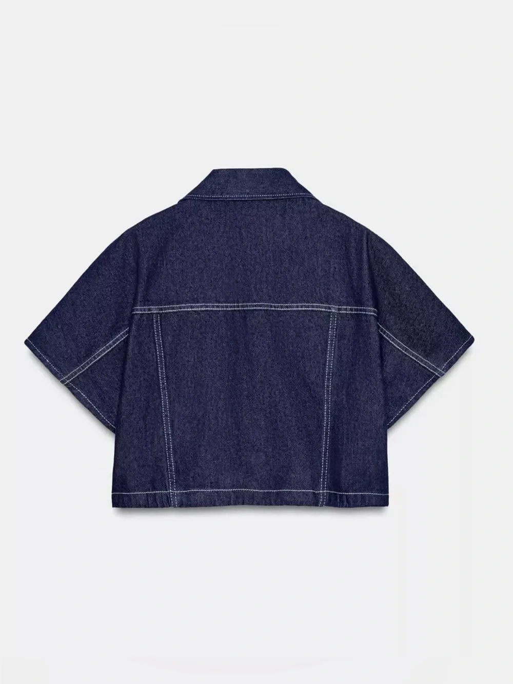 ZARA DENIM CROPPED TOP - Picture 11 of 16